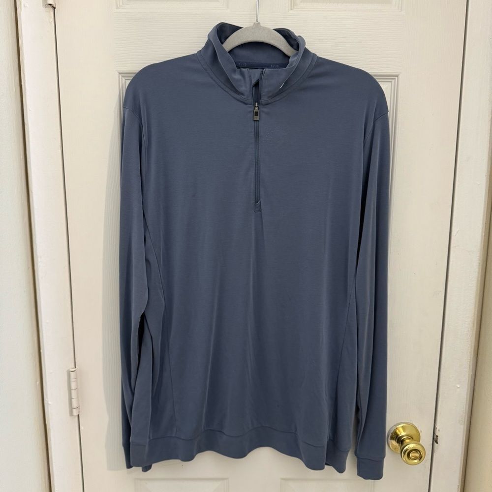 KJUS Men’s Kallen Half Zip Pullover Size XL Blue Soft Lightweight Baselayer